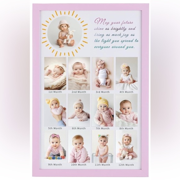 NEW Frame for Baby 1st Birthday: First Birthday Decorative Picture Frame Pink - Picture 5 of 8